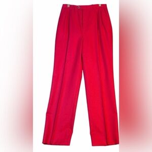 Barry Bricken Classic High-Waist Wide-Leg Pants in Red